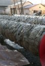 Устройство наружной теплоизоляции ствола дымовой трубы